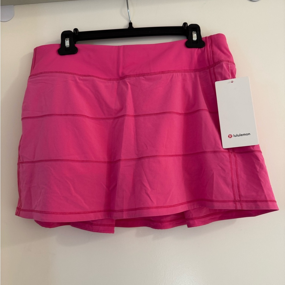 NWT Lululemon Athletica Sonic Pink Pace Rival Mid Rise Skirt Long size 10